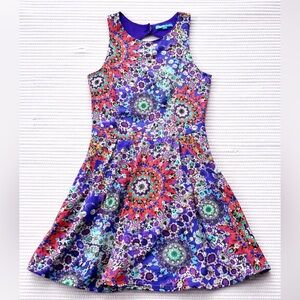 Nanette Lepore L’Amour Scuba Fit Flare Dress Pockets Multicolor